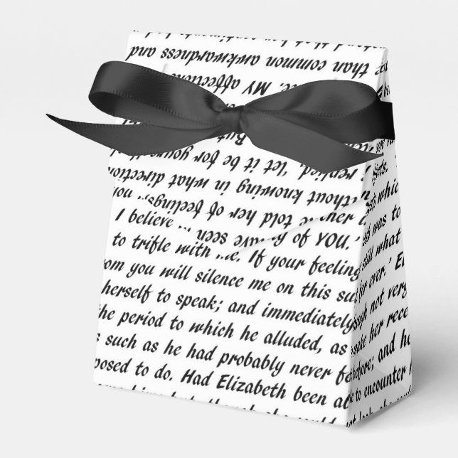 Pride and Prejudice Text Favor Box (Front Side)