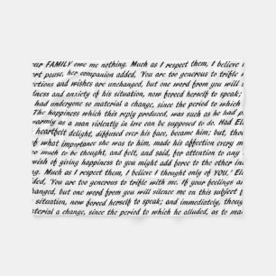 Pride and Prejudice Text Fleece Blanket