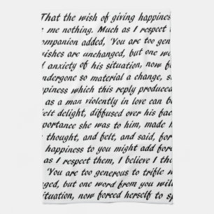 Pride and Prejudice Text Kitchen Towel