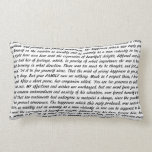 Pride and Prejudice Text Lumbar Pillow<br><div class="desc">Text from the final proposal scene of Jane Austen’s Pride and Prejudice.</div>