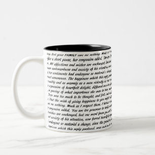 Pride and Prejudice Text Two-Tone Coffee Mug