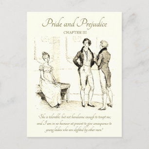 Pride and Prejudice Tolerable Elizabeth Darcy Ball Postcard