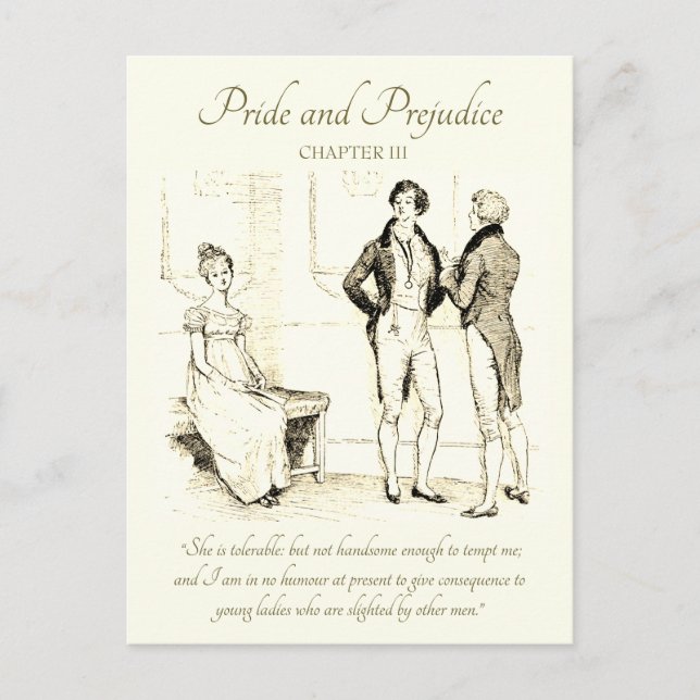 Pride and Prejudice Tolerable Elizabeth Darcy Ball Postcard (Front)