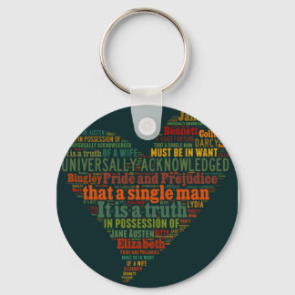 Pride and Prejudice Word Cloud Keychain
