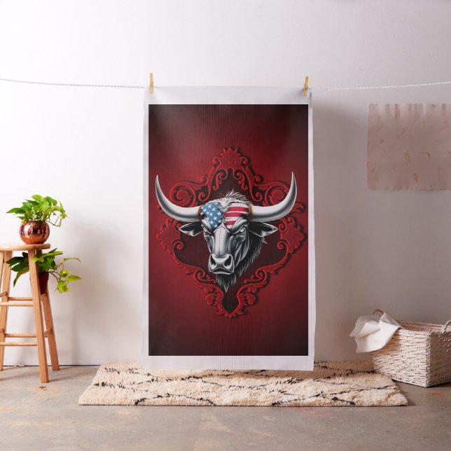 Pride and strength, an American bull  Fabric (In Situ)