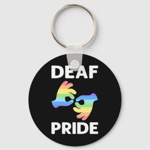 Pride. Asl Awareness Hand Sign Language Deaf Pride Keychain