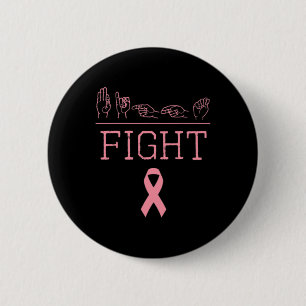 Pride Asl Fight Breast Cancer Awareness Ribbon Gif 2 Inch Round Button