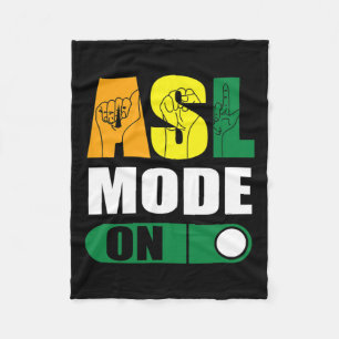 Pride Asl Mode On Proud Hand Sign Language  Fleece Blanket