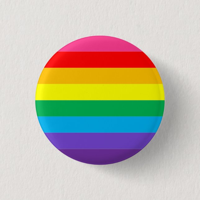 Pride Badge Love or All! Celebration Rainbow Flag 1 Inch Round Button (Front)