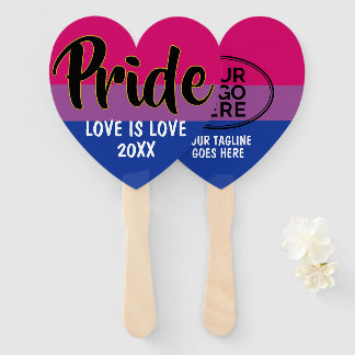 Pride Bisexual Flag Custom Logo Hand Fan