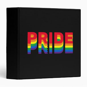 Pride black rainbow typography retro modern lgbtq binder