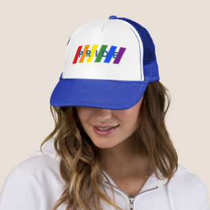 PRIDE Bold Diagonal Rainbow Stripes Trucker Hat