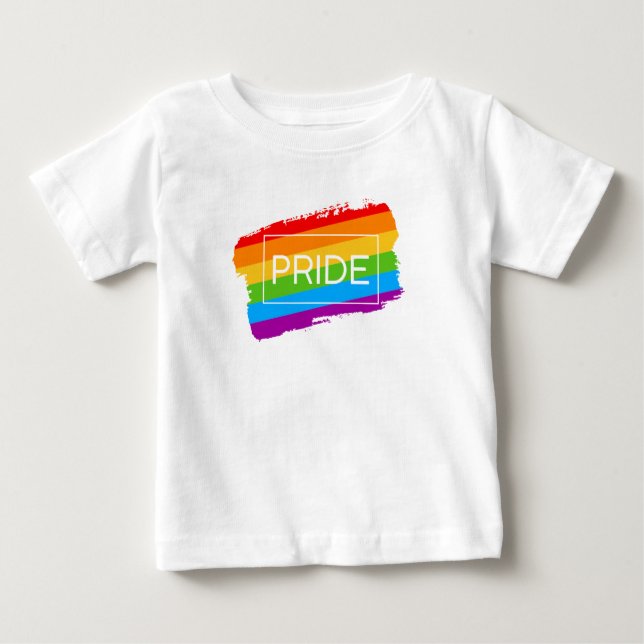 Pride Brushstroke Rainbow Baby T-Shirt (Front)