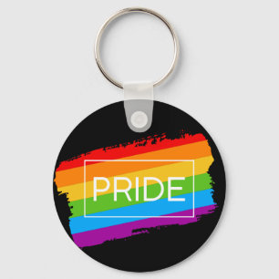 Pride Brushstroke Rainbow Keychain