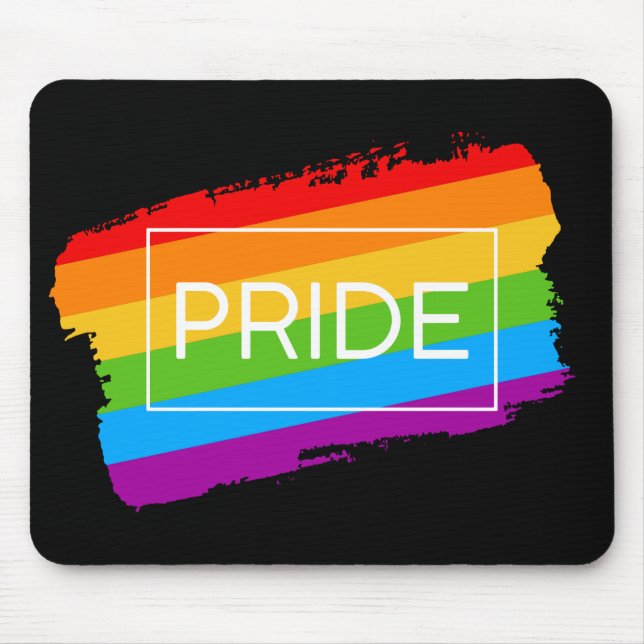 Pride Brushstroke Rainbow Mouse Pad (Front)