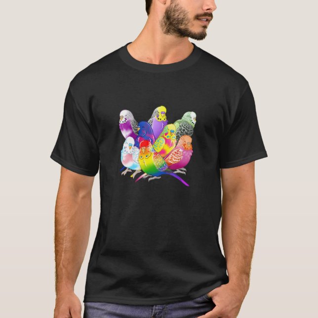 Pride Budgie Group Lgbt Support Supporter Gay T-Shirt (Front)