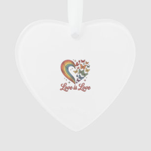 Pride Butterfly Heart Love Is Love Shirt Design_1 Ornament