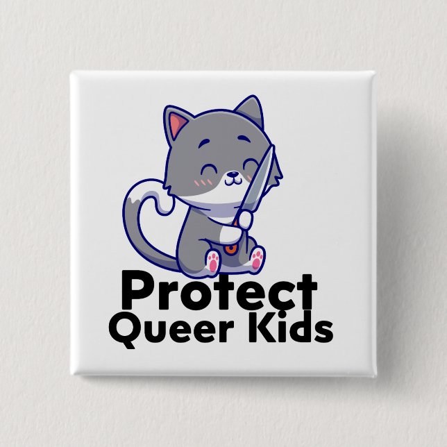 Pride Button, stabby 2 Inch Square Button (Front)