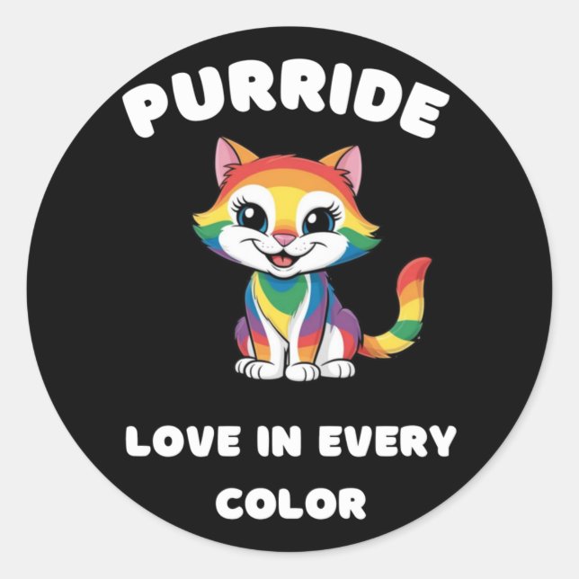 Pride Cat Purride Love In Every Colour Sticker  (Front)