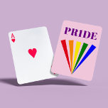 PRIDE colourful lgbt rainbow rays typography Playing Cards<br><div class="desc">Supporting the PRIDE movement with this typography playing cards with rainbow rays in the gay flag colours.</div>