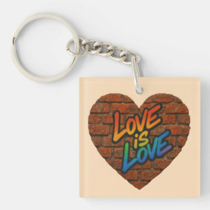 Pride Colourful Love is Love Keychain