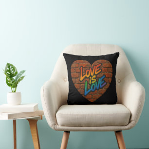 Pride Colourful Love is Love Throw Pillow