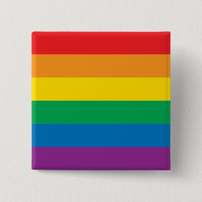 Pride | Colourful Rainbow Design 2 Inch Square Button (Front)