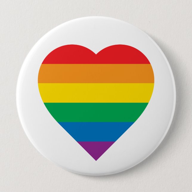 Pride | Colourful Rainbow Design 4 Inch Round Button (Front)