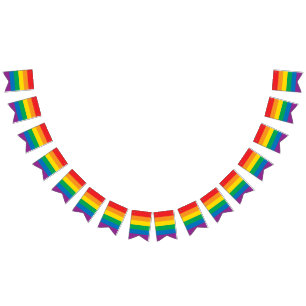 Pride   Colourful Rainbow Design Bunting Flags