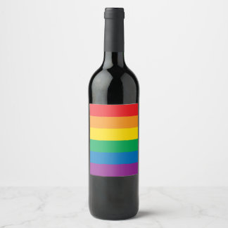 Pride | Colourful Rainbow Design Wine Label