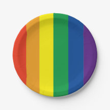 Pride colours rainbow paper party plate