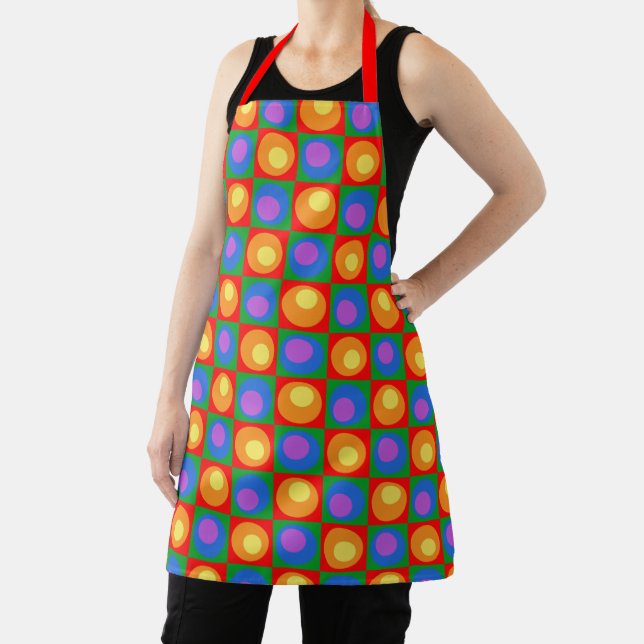 Pride Colours Squares Dots Patterned Apron (Insitu)
