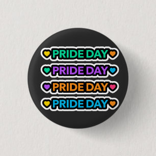 Pride day. LGBT+Pride. Rainbow heart.      1 Inch Round Button
