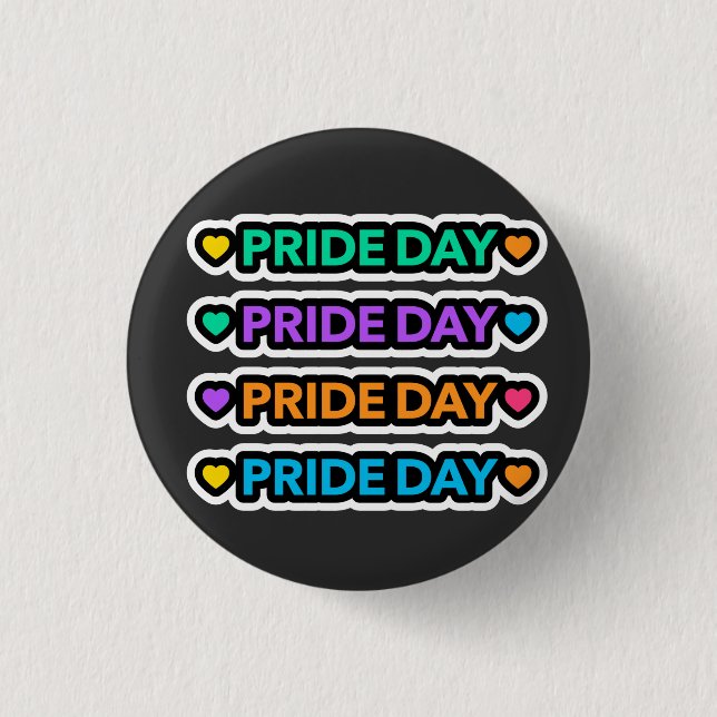 Pride day. LGBT+Pride. Rainbow heart.      1 Inch Round Button (Front)