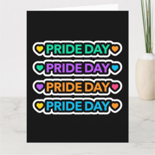 Pride day. LGBT+Pride. Rainbow heart.  Card