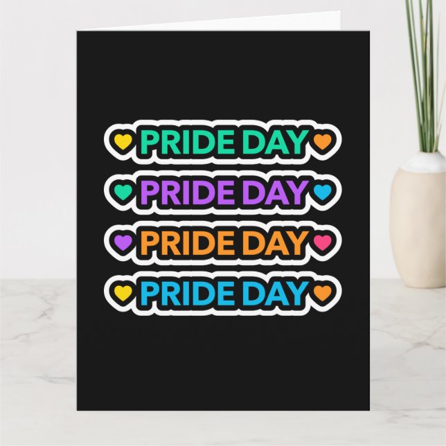 Pride day. LGBT+Pride. Rainbow heart.   Card (Front)