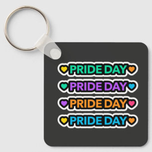 Pride day. LGBT+Pride. Rainbow heart. Keychain