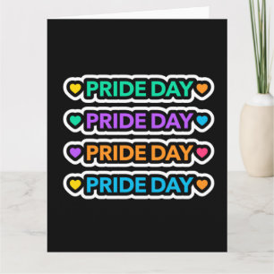 Pride day. LGBT+Pride. Rainbow heart. Thank You Card