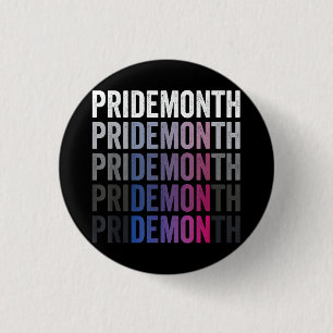 Pride Demon Bisexual Bi Pride Month LGBTQ Gay Lesb 1 Inch Round Button