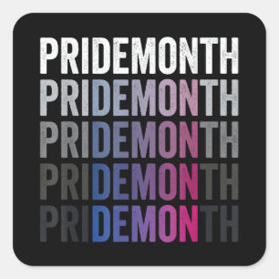 Pride Demon Bisexual Bi Pride Month LGBTQ Gay Lesb Square Sticker