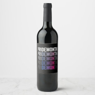 Pride Demon Bisexual Bi Pride Month LGBTQ Gay Lesb Wine Label