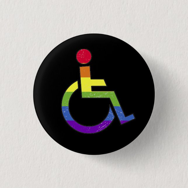 Pride Disability LGBT 1 Inch Round Button (Front)