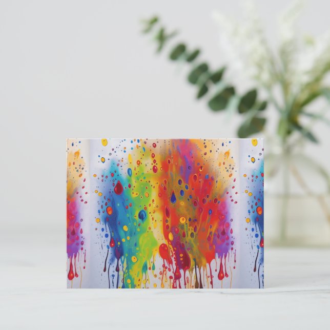 Pride Drip Pattern Postcard (Standing Front)