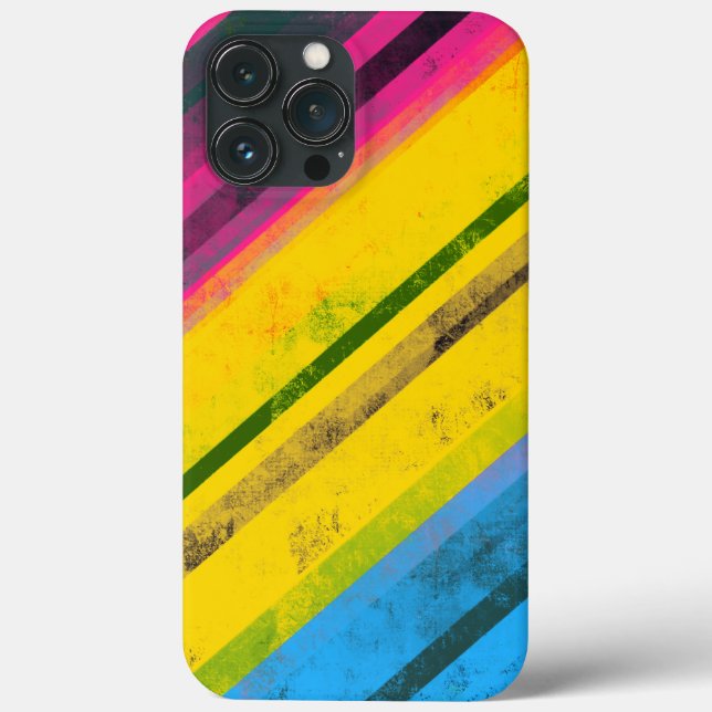 Pride Equality Pan Flag Grunge Stripes LGBTQIA Case-Mate iPhone Case (Back)
