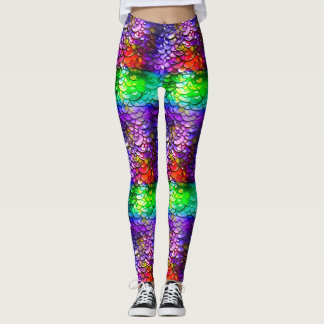 Pride Festival Rainbow Mermaid Tail Rave Leggings