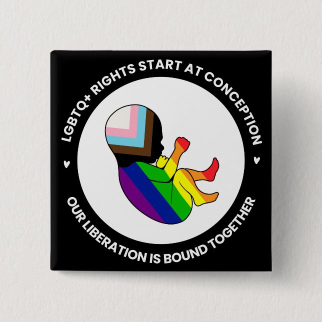 Pride Fetus Button (square) (Front)