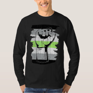 Pride Fist Agender Flag Lgbtq Human Rights Proud Q T-Shirt