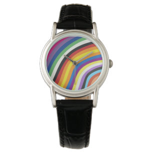 Pride Flag Colorful Stripes Pattern Watch