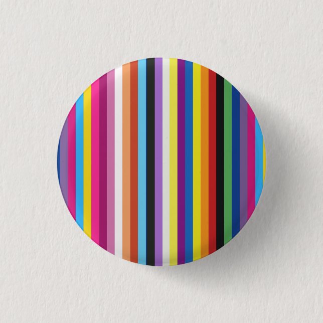 Pride Flag Colourful Stripes Pattern 1 Inch Round Button (Front)