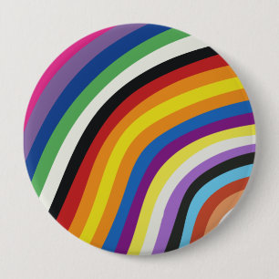 Pride Flag Colourful Stripes Pattern 4 Inch Round Button